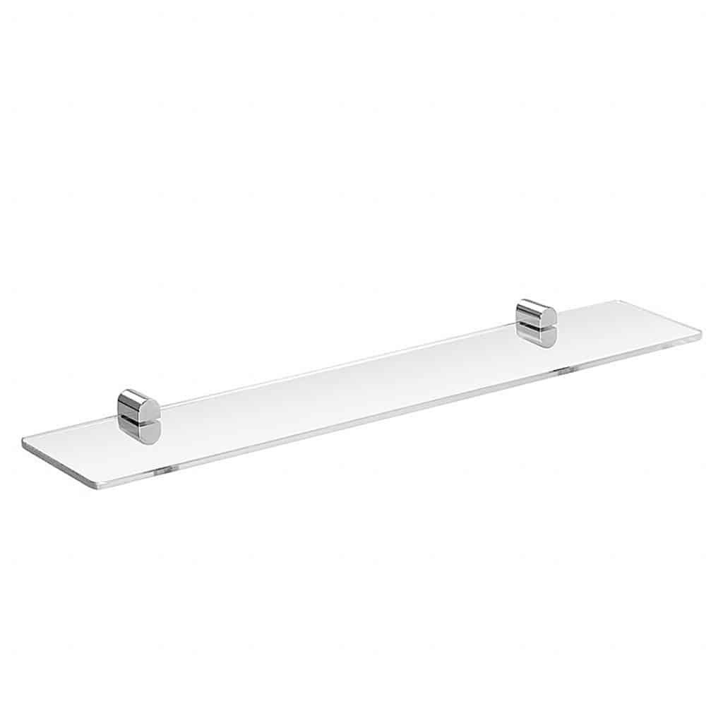 Brillantbad BORGANIC Glasablage Edelstahl poliert Glas 600x40x116 mm für Bad & Küche >> zum Bohren