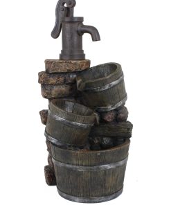 Brunnen VENETIEN in Holz-/Steinoptik mit Kaskade