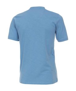 CASA MODA T-Shirt Kurzarm-Henley-Shirt mit Print und Stickerei