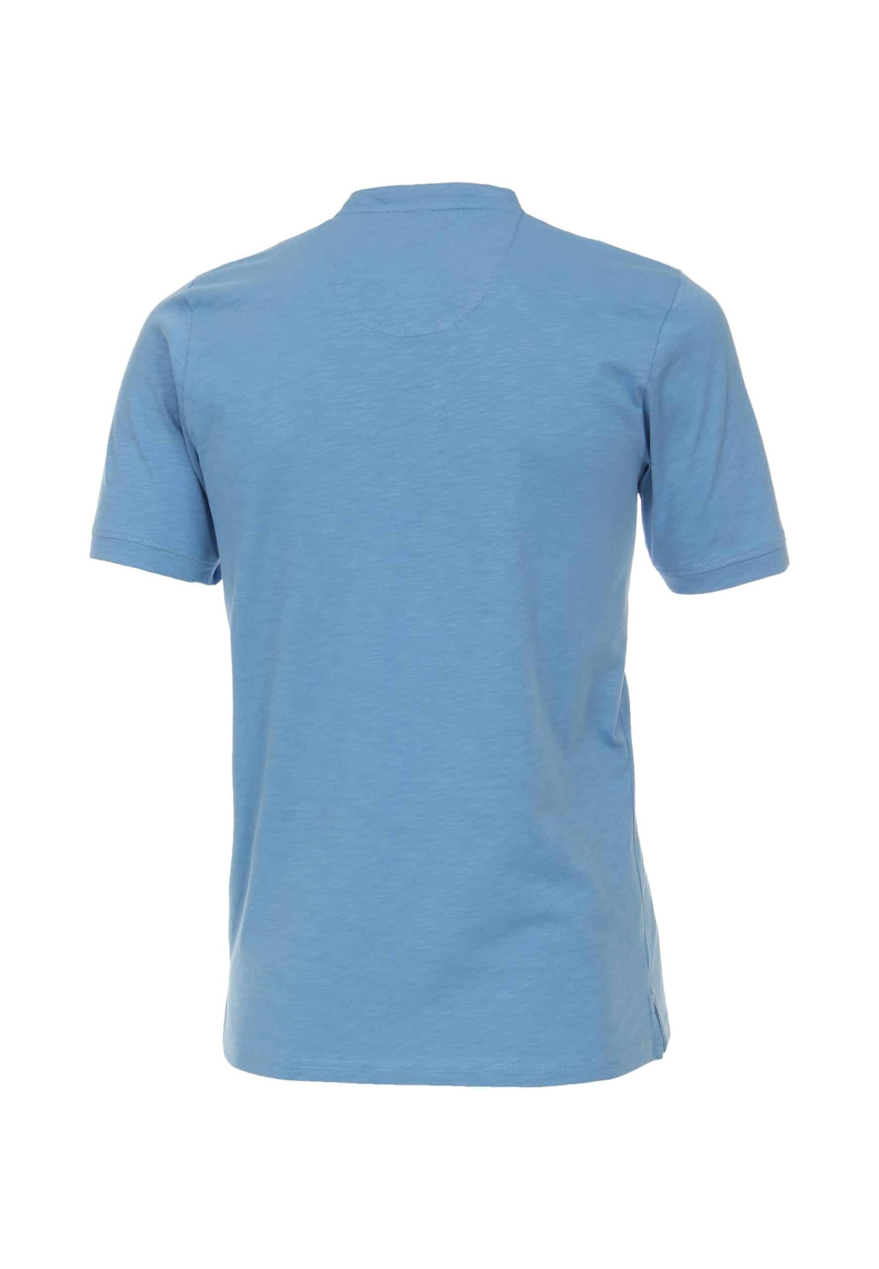 CASA MODA T-Shirt Kurzarm-Henley-Shirt mit Print und Stickerei