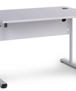 CEHA Büroschreibtisch mit T-Fuß und Knieraumblende 120 x 80 cm grau