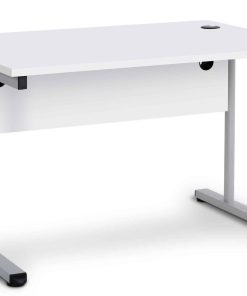 CEHA Büroschreibtisch mit T-Fuß und Knieraumblende 120 x 80 cm weiß