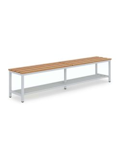 CEHA Garderoben-Sitzbank 160 cm mit Holzleisten und Schuhrost