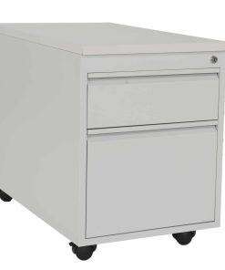 CEHA Rollcontainer ST790 mit Holztop 2 Schübe in RAL7035 (lichtgrau)