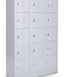 CEHA Schließ- und Fächerschrank mit 105 cm Breite und 15 Fächer lichtgrau/lichtgrau