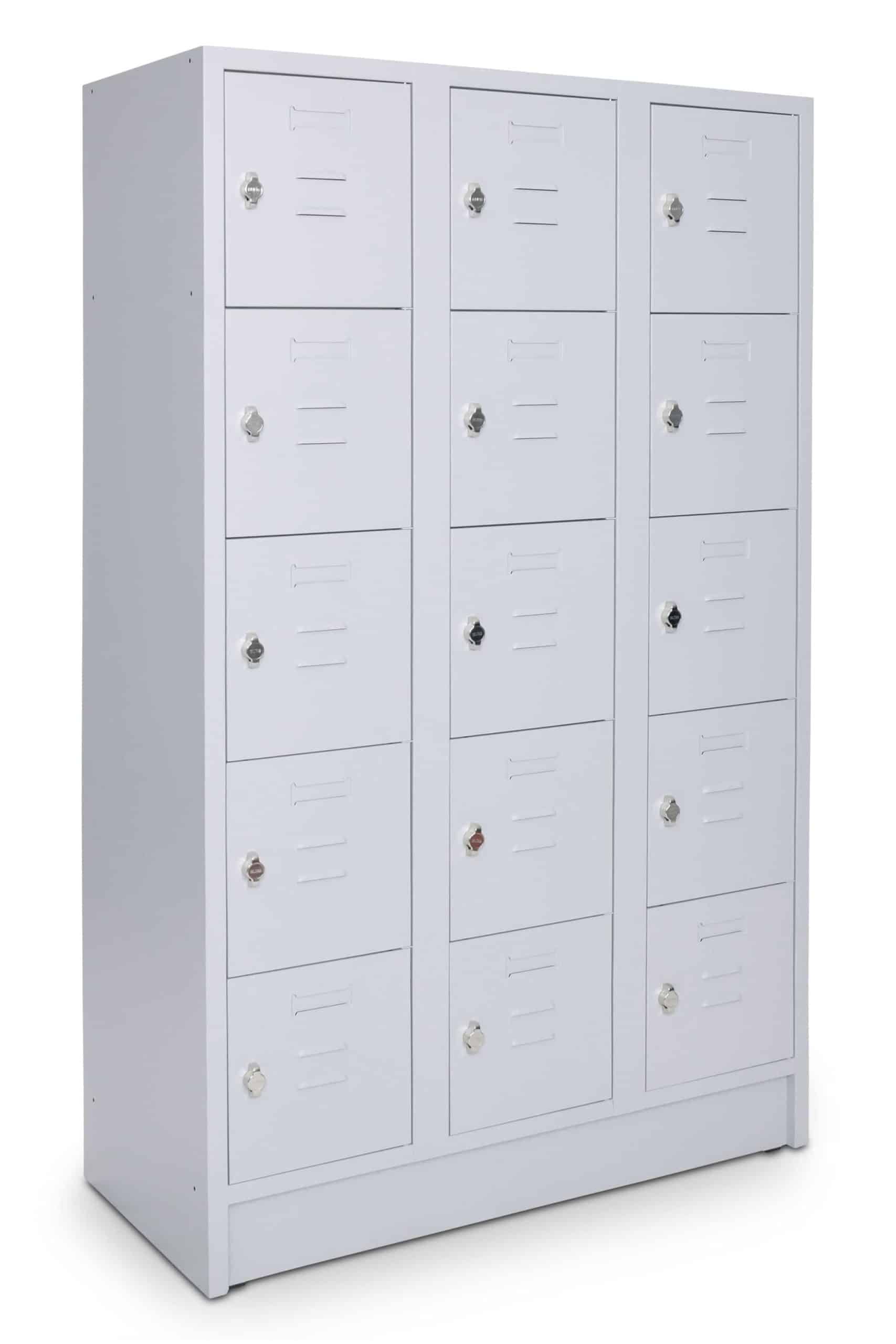 CEHA Schließ- und Fächerschrank mit 105 cm Breite und 15 Fächer lichtgrau/lichtgrau