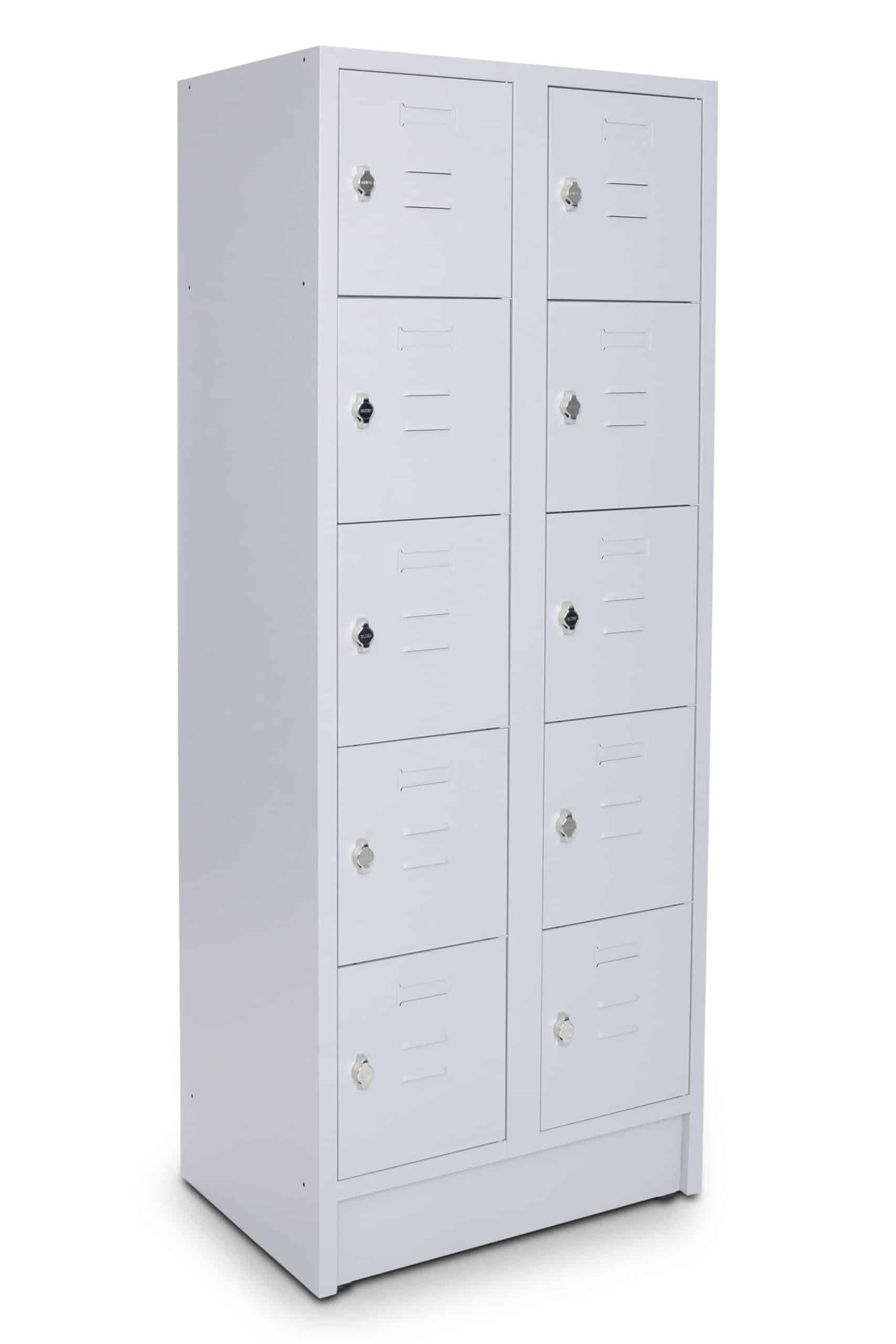 CEHA Schließ- und Fächerschrank mit 70 cm Breite und 10 Fächer lichtgrau/lichtgrau mit Drehriegelverschluss