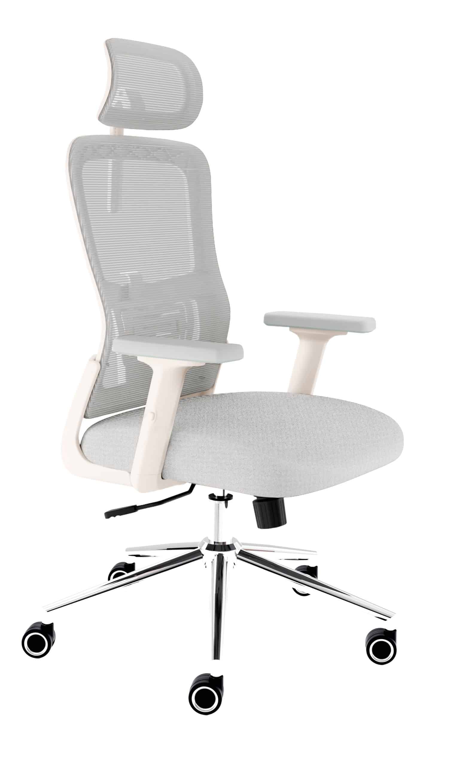 CLOUVOU BrightSeat Bürostuhl Ergonomisch – Creme-Weiß