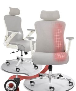 CLOUVOU PowerSeat Bürostuhl Ergonomisch – Creme-Weiß