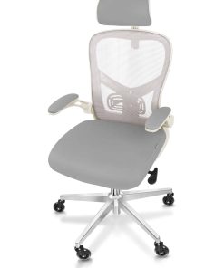CLOUVOU SmartSeat Bürostuhl Ergonomisch – Creme-Weiß