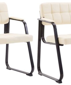 CLP 2er Set Besucherstühle Canada B Mit Polsterung Und Kunstlederbezug I Wartezimmerstühle Mit Armlehne Und Metallgestell