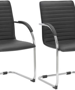 CLP 2er Set Besucherstühle Tira Kunstleder I Freischwinger Mit Gepolsterter Sitzfläche