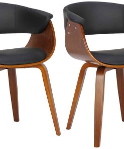 CLP 2er Set Stühle Bruce mit Kunstlederbezug I Sessel mit Polsterung