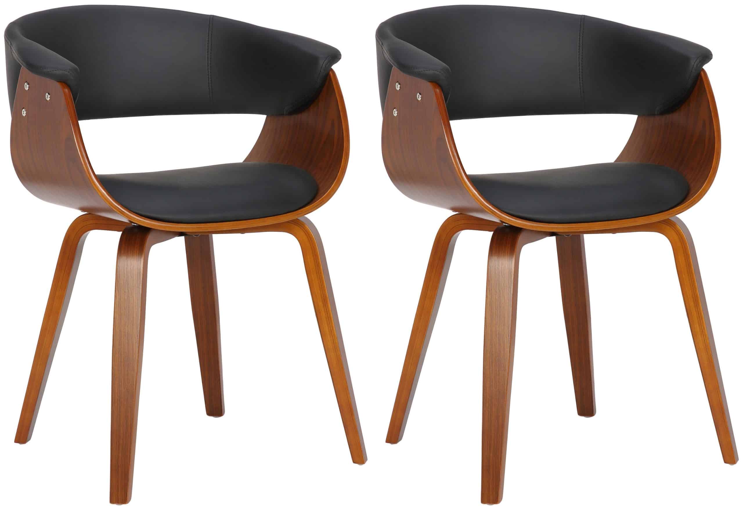 CLP 2er Set Stühle Bruce mit Kunstlederbezug I Sessel mit Polsterung