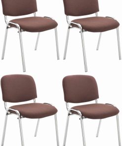 CLP 4er Set Stühle Ken Chrom Stoff I Gepolsterte Sitzfläche