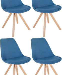 CLP 4er Set Stühle Sofia Mit Stoffbezug Und Hochwertiger Polsterung I Besucherstühle Mit Robustem 4-Fuß Holzgestell