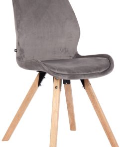 CLP Besucherstuhl Luna Kunststoff I Stoff I Samt I Kunstleder I Lehnstuhl mit Holzgestell