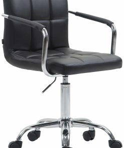 CLP Bürostuhl LUCY V2 mit gestepptem Kunstlederbezug I Drehstuhl mit Leichtlaufrollen I Höhenverstellbarer Schreibtischstuhl mit Armlehne