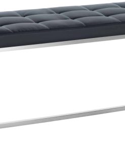 CLP Edelstahl Küchenbank Barci Kunstleder I Moderne 2er-Sitzbank Mit Polsterung Für Esszimmer Und Küche Und Büro I Sitzhöhe 48 CM