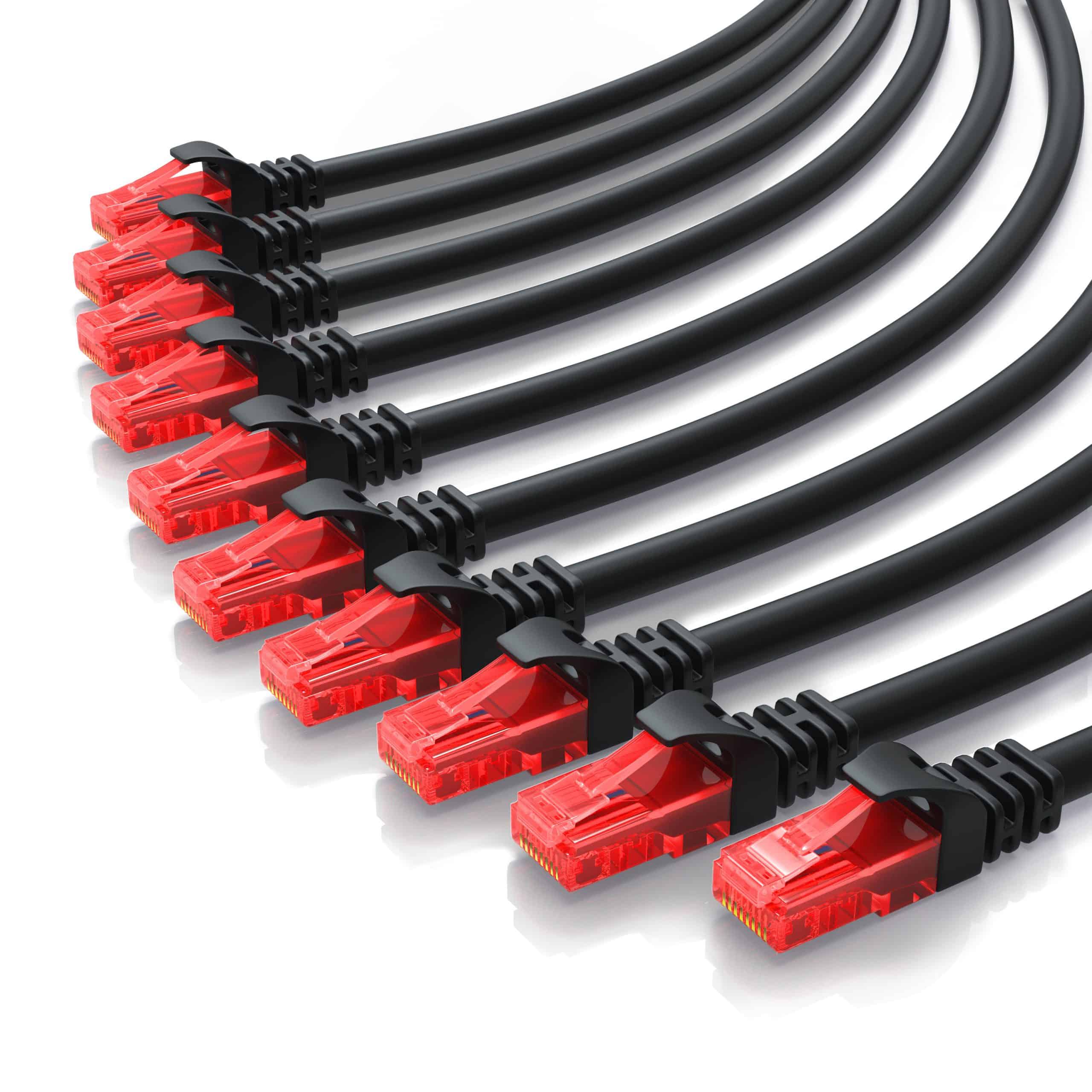 CSL 10x Cat 6 Gigabit Ethernet LAN Kabel - mehrfach geschirmt - UTP Gigabit - 1000 Mbit/s - Patchkabel - Netzwerkkabel - 0