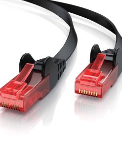 CSL Cat 6 Flachband LAN Kabel - mehrfach geschirmt - UTP Gigabit - 1000 Mbit/s - Patchkabel Flachkabel - Netzwerkkabel - 30m