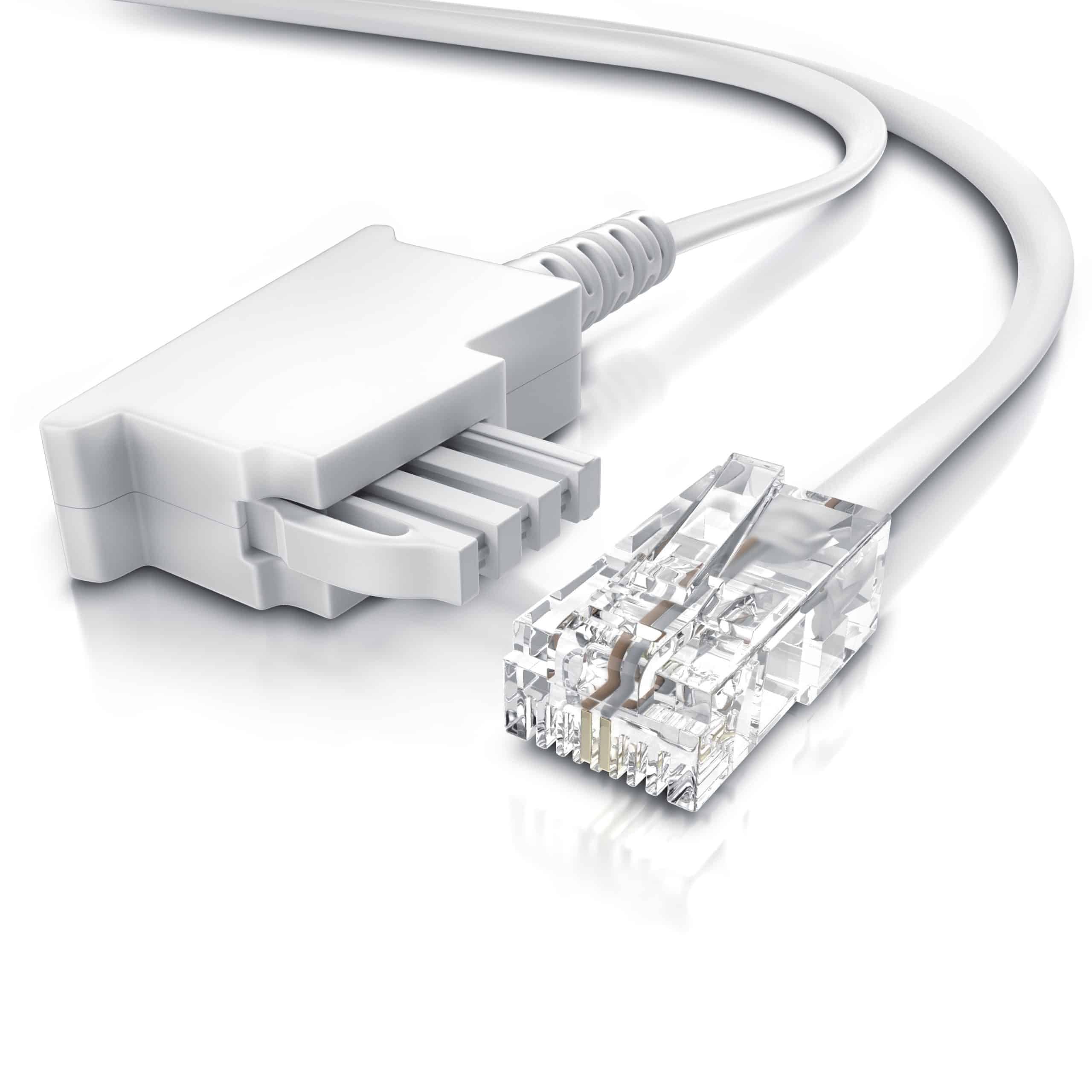 CSL - Internet Kabel Routerkabel - TAE-F Stecker auf RJ45 Stecker - 40m - Internetkabel - Router an die Telefondose