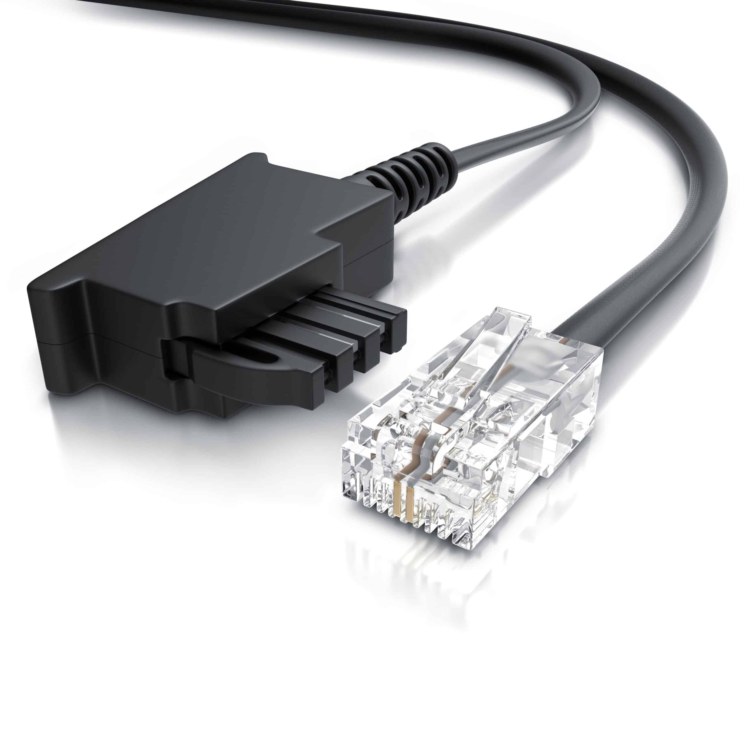 CSL - Internet Kabel Routerkabel - TAE-F Stecker auf RJ45 Stecker - 50m - Internetkabel - Router an die Telefondose