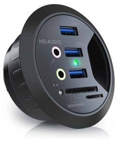 CSL Tisch USB Hub mit Kartenleser & Aux Anschluss 3x USB 3.2 Gen1/ 2x 3
