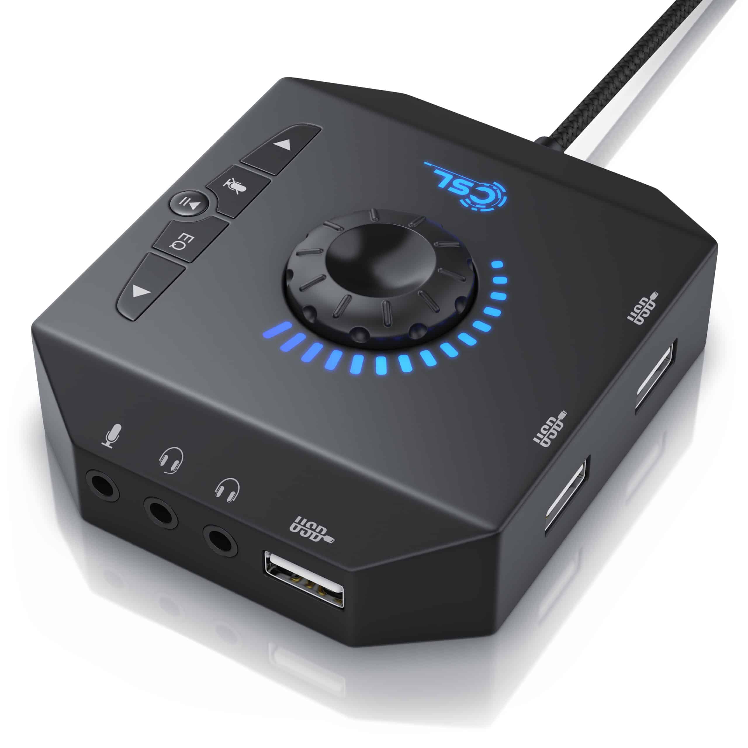 CSL externe USB Soundkarte mit Lautstärkeregelung Anschluss für Headset