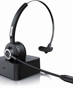 CSL - kabelloses Headset mit Ladestation - Mono Bluetooth Headset mit Mikrofon - USB Ladeport - Multipoint