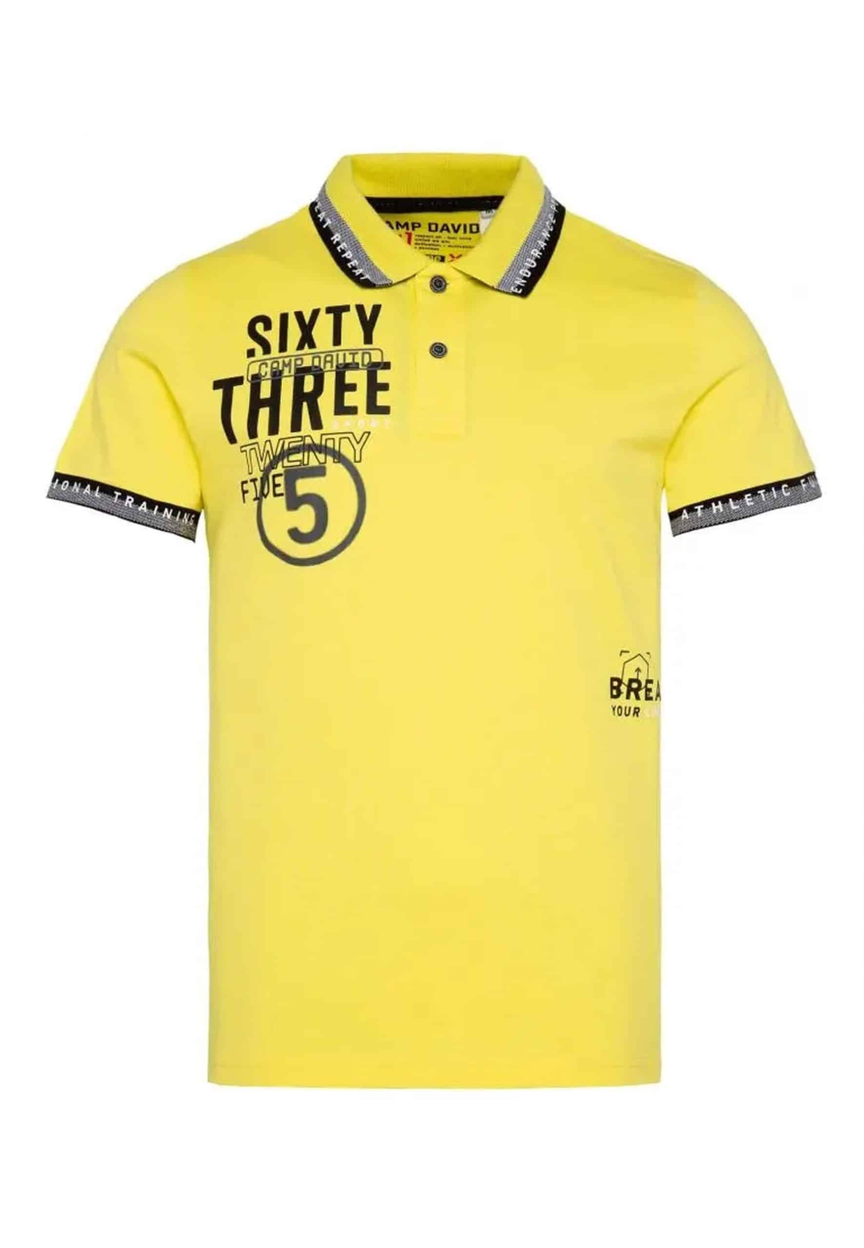 Camp David Shirt Poloshirt mit Two-Tone-Details und Seitenschlitze in lockerer Passform