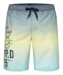 Camp David Shorts Beachshorts Dip Dye mit Label Prints