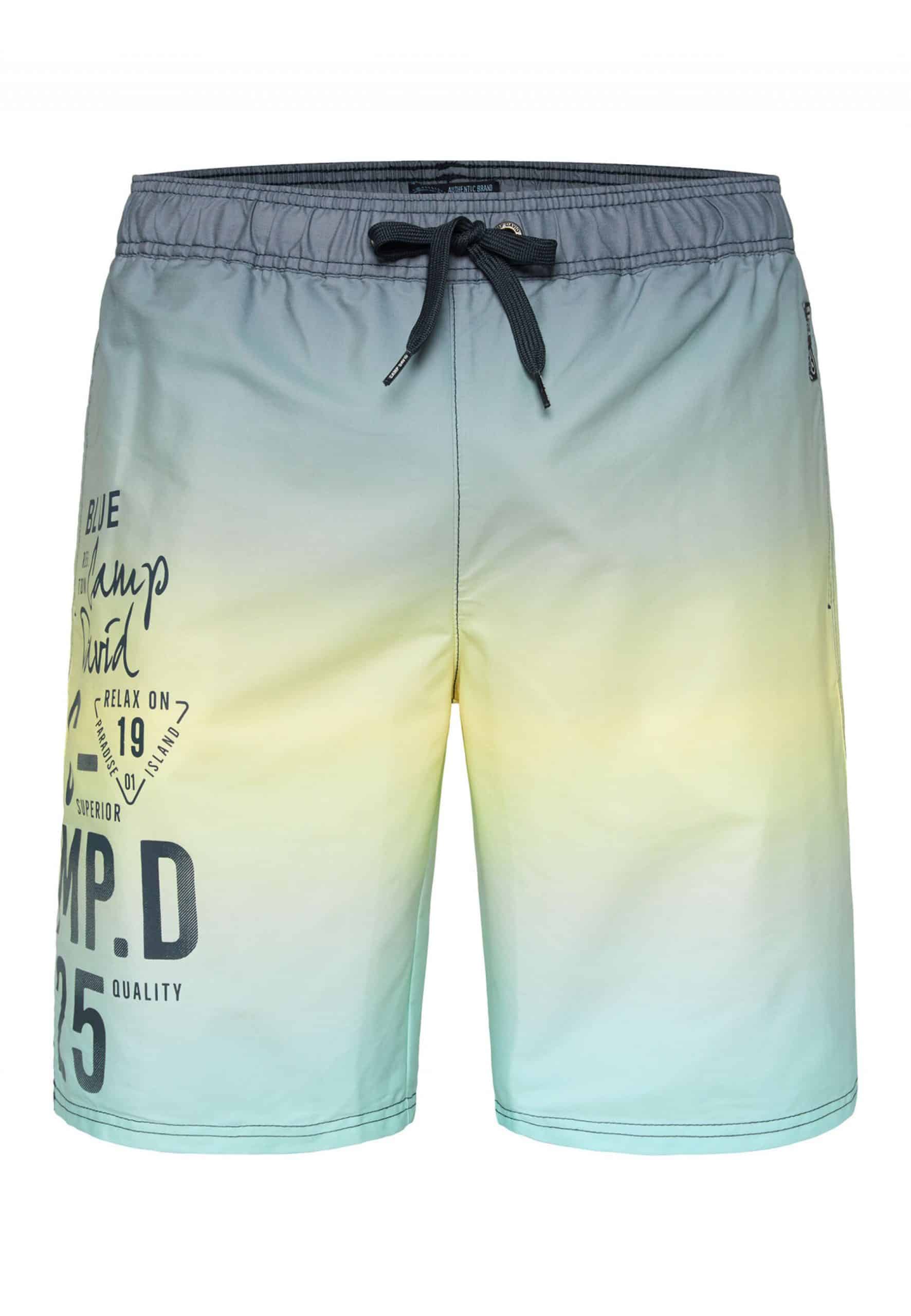 Camp David Shorts Beachshorts Dip Dye mit Label Prints