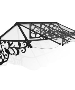 Canopia Vordach Lily 3.7 x 0.9 schwarz klar Türvordach Pultbogenvordach Überdachung