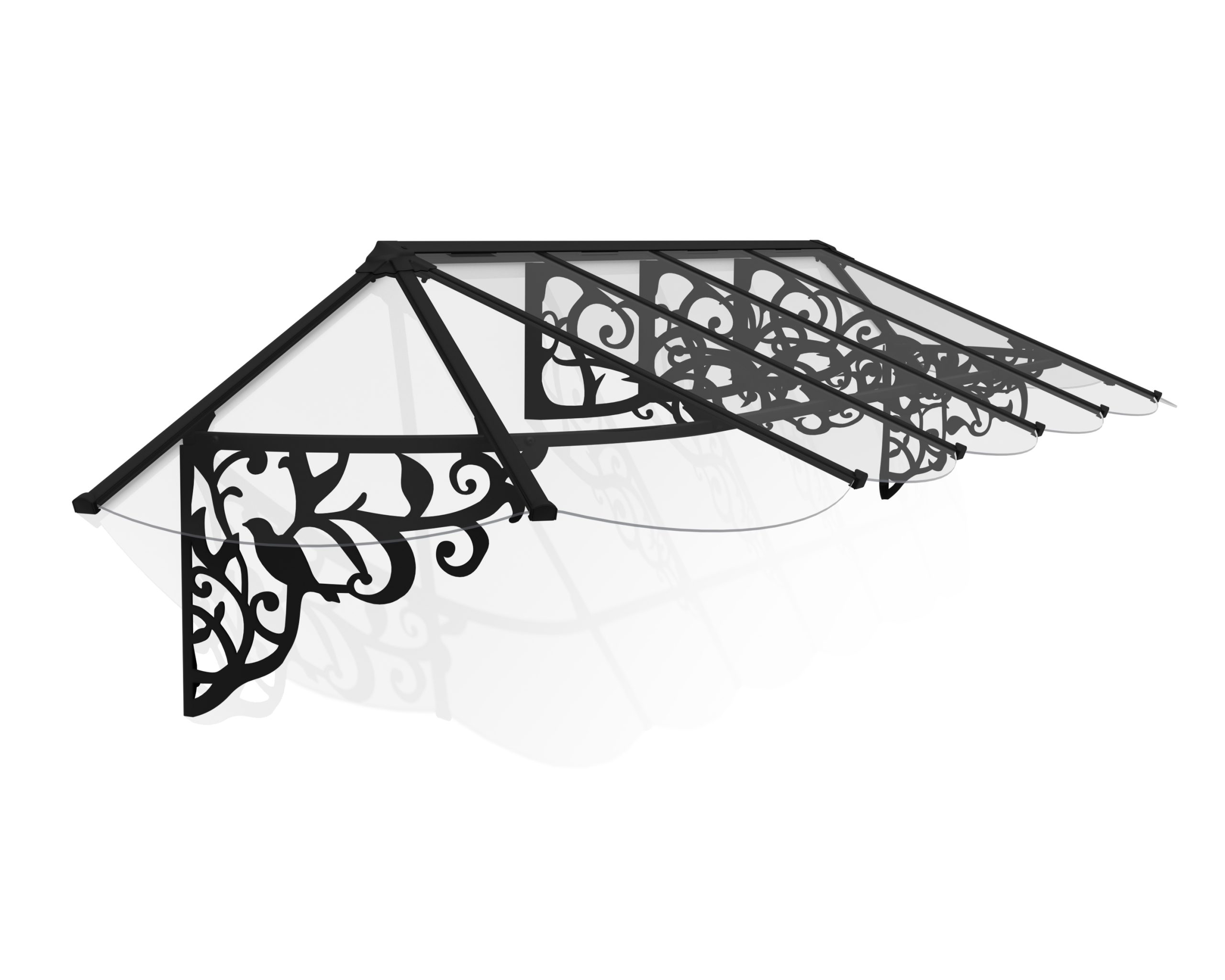 Canopia Vordach Lily 3.7 x 0.9 schwarz klar Türvordach Pultbogenvordach Überdachung