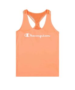 Champion Top Körpernahes Sport-Bustier mit Ringerrücken und Printlogo-Schriftzug