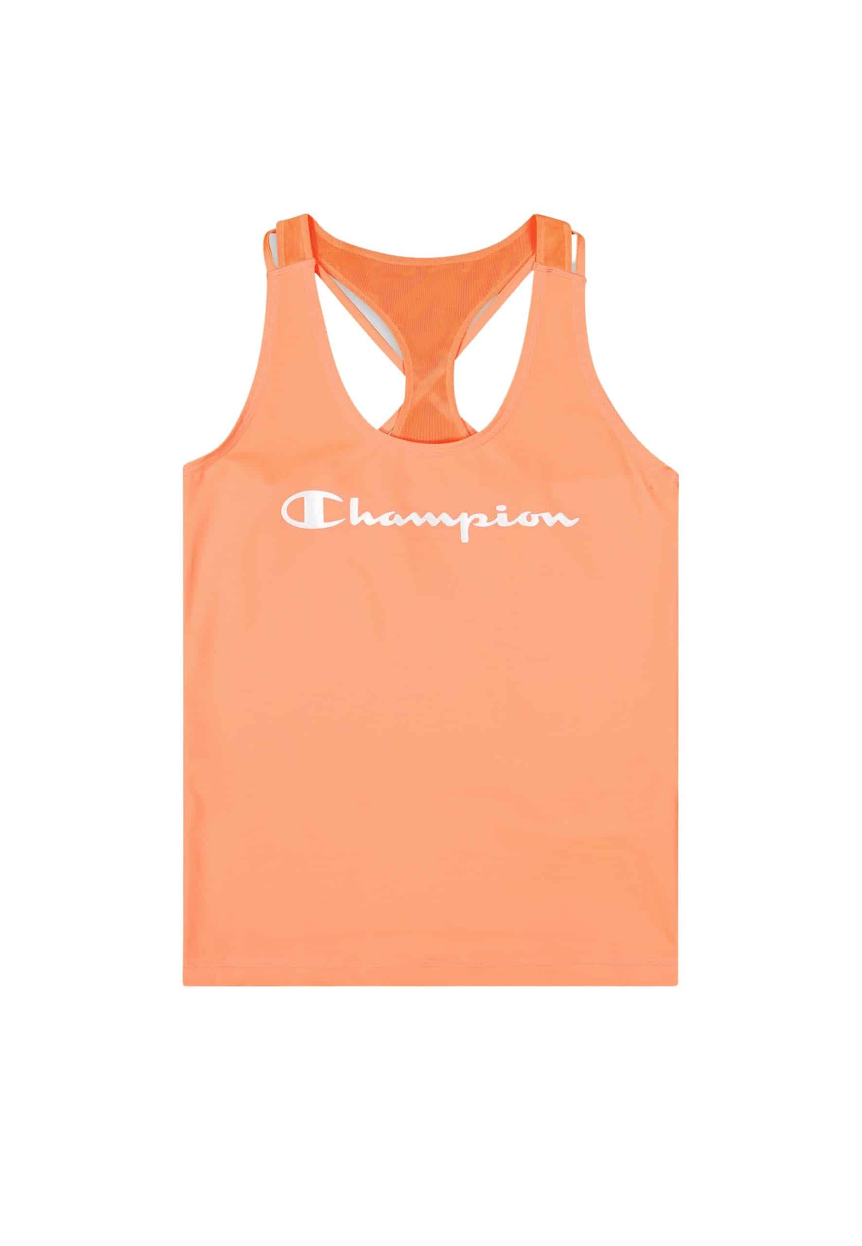 Champion Top Körpernahes Sport-Bustier mit Ringerrücken und Printlogo-Schriftzug