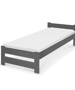 Coemo Bett Classico Holzbett Bettgestell Lattenrost Massivholz Kiefer 90x200cm anthrazit