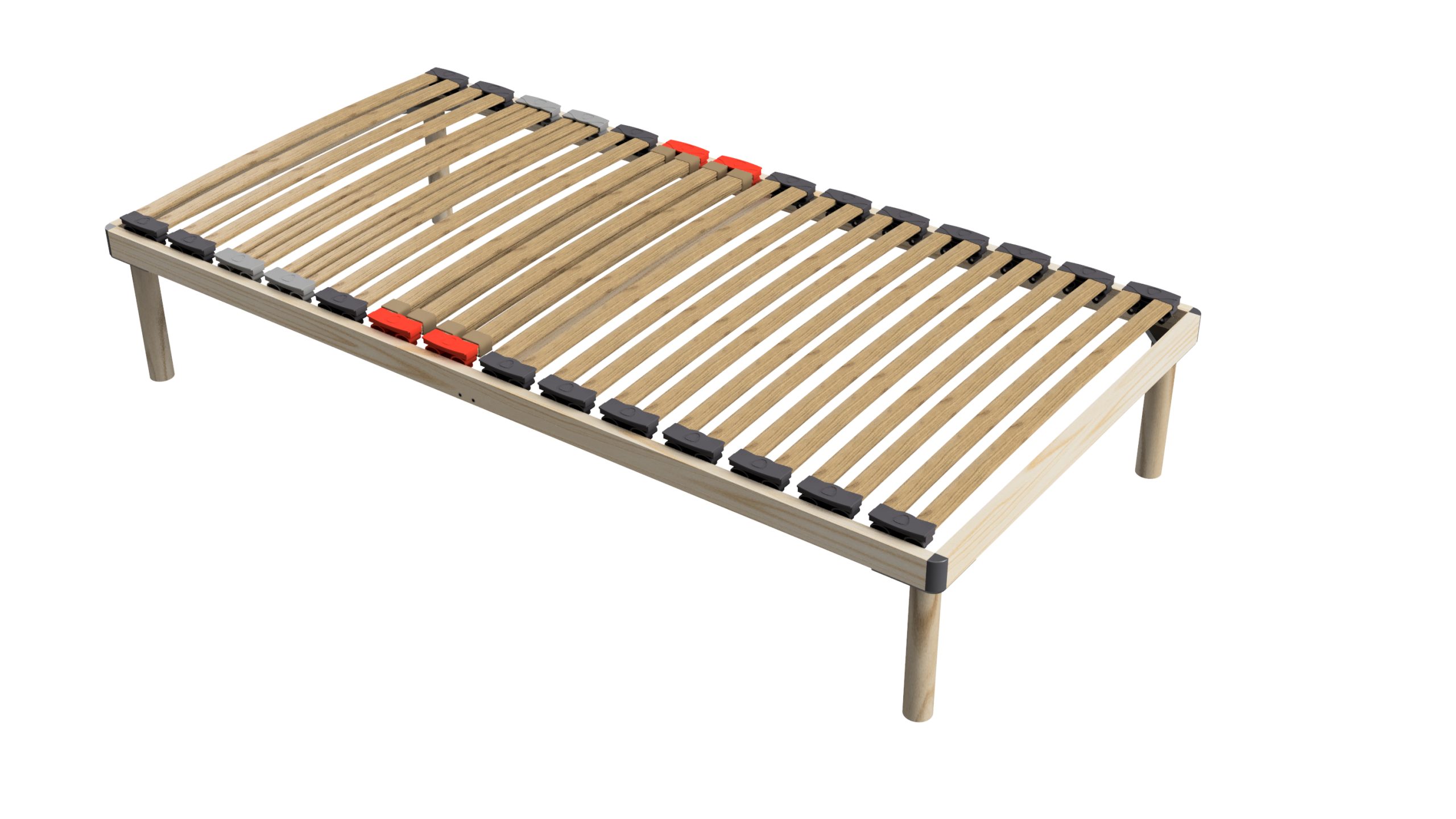 Coemo Hochwertiges Bettgestell mit Lattenrost DORADO 100 x 200 cm Massivholz Buche