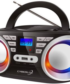 Cyberlux CD-Player m. LED-Beleuchtung USB Kinder Radio Schwarz/Silber