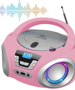 Cyberlux CD-Player mit LED-Beleuchtung CD/MP3 USB Kinder Radio pink
