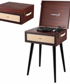 Cyberlux Nostalgie Retro Holz Plattenspieler MP3 USB SD Bluetooth
