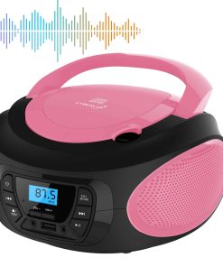 Cyberlux Tragbarer CD-Player Kinder Radio CD/MP3 USB Boombox pink