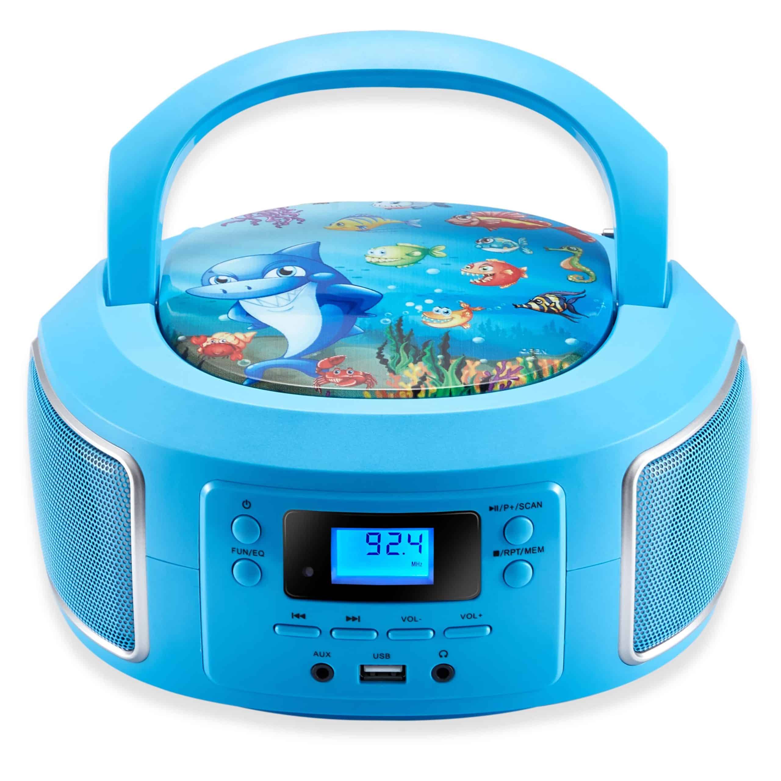 Cyberlux tragbarer Kinder CD-Player CD/MP3 USB Kinder Radio blau