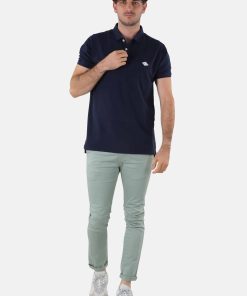 DEELUXE Shirt Unifarbenes Kurzarm-T-Shirt PLAYING mit Polokragen und Knopfleiste in normaler Passform