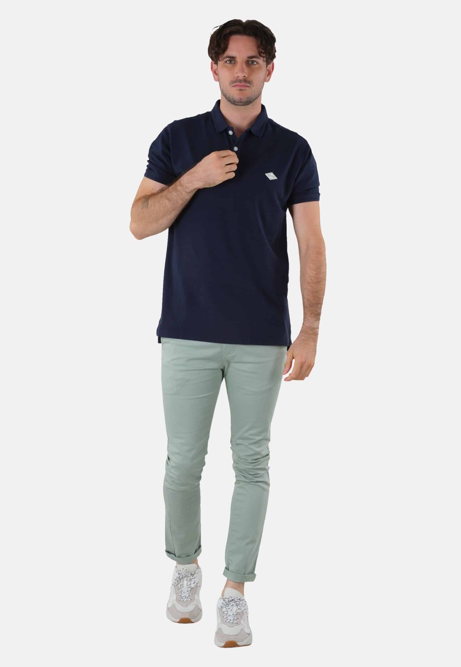 DEELUXE Shirt Unifarbenes Kurzarm-T-Shirt PLAYING mit Polokragen und Knopfleiste in normaler Passform