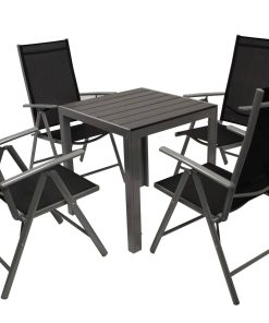 DEGAMO Garnitur SORANO 5-teilig mit Tisch 70x70cm