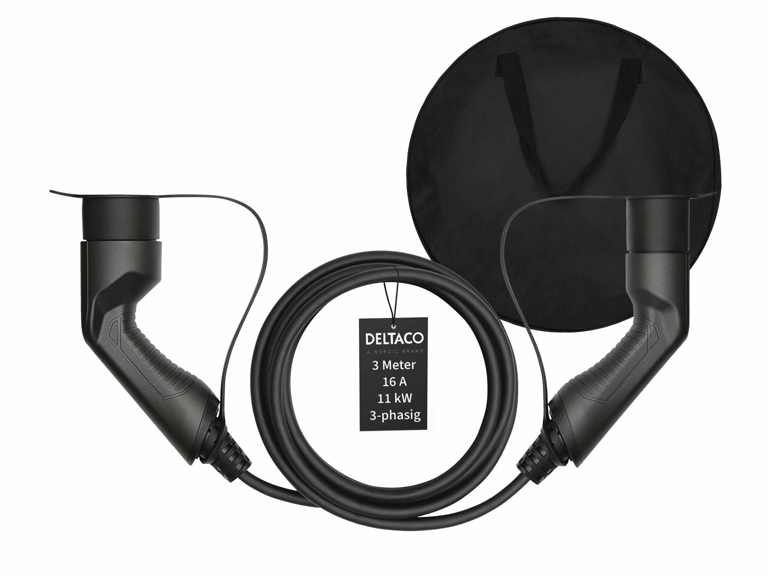 Deltaco EV-Ladekabel + Tasche