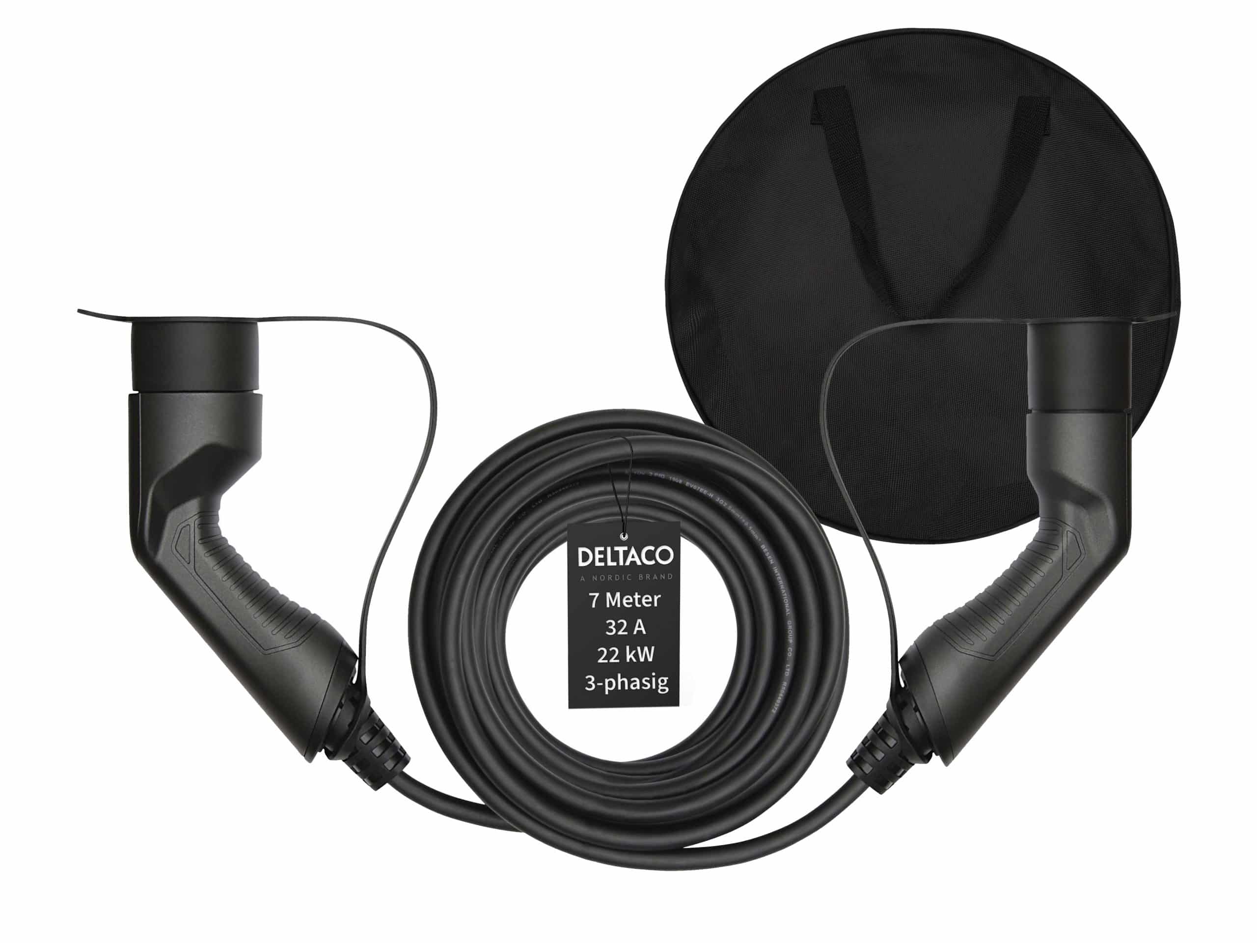 Deltaco EV-Ladekabel + Tasche