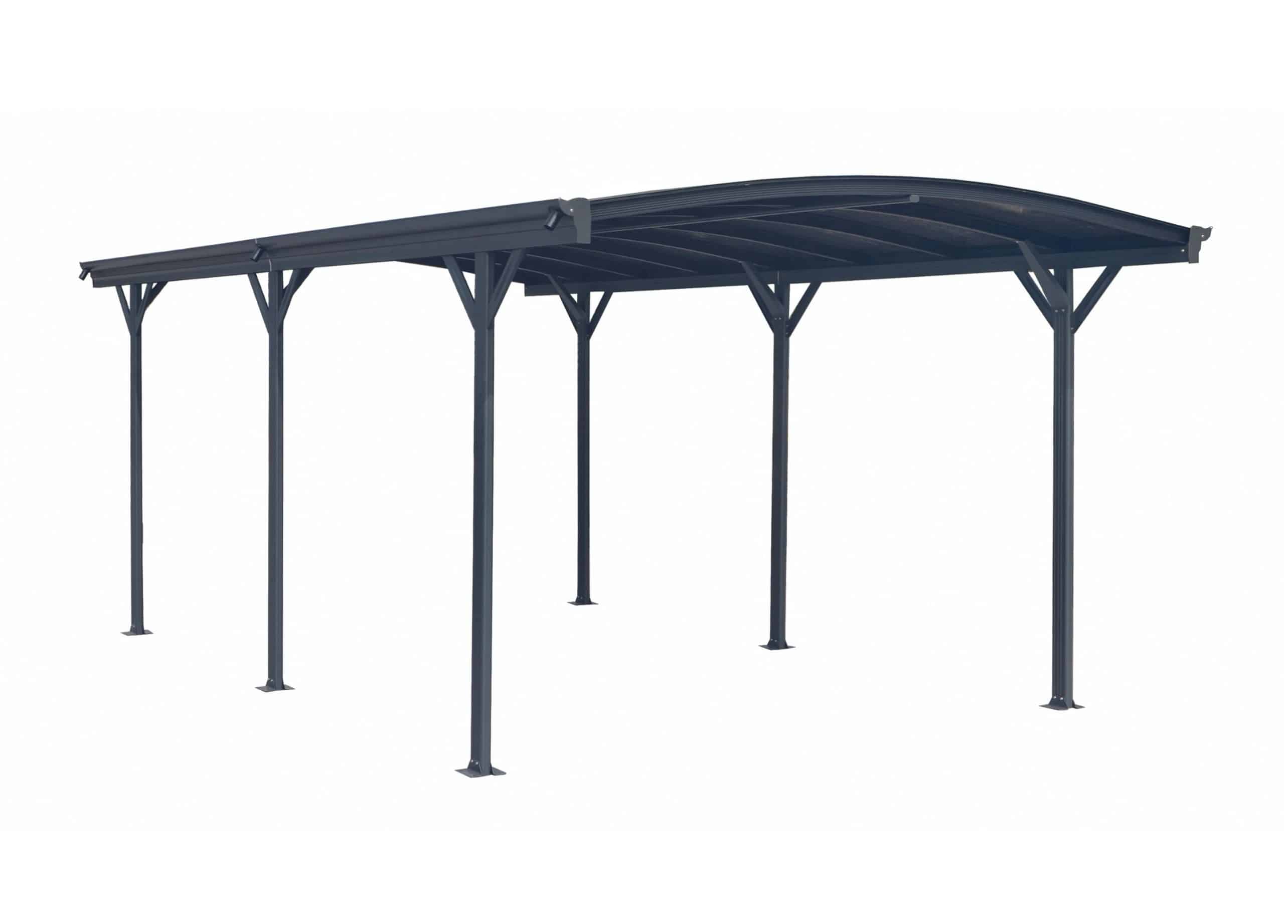 Design Carport London Aluminium Doppelstegplatten Beschichtung gegen UV-Strahlung Grau